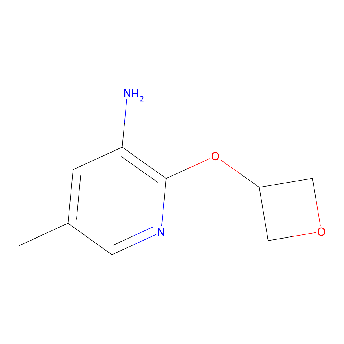 5-Methyl-2-(oxetan-3-yloxy)pyridin-3-amine molecular structure, CAS 1447958-25-9