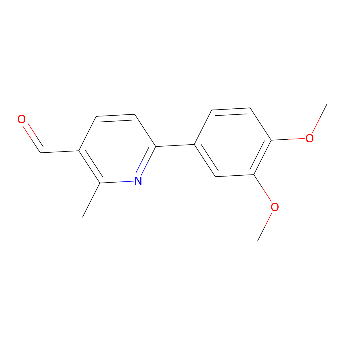 6-(3,4-Dimethoxyphenyl)-2-methylnicotinaldehyde molecular structure, CAS 1447958-31-7
