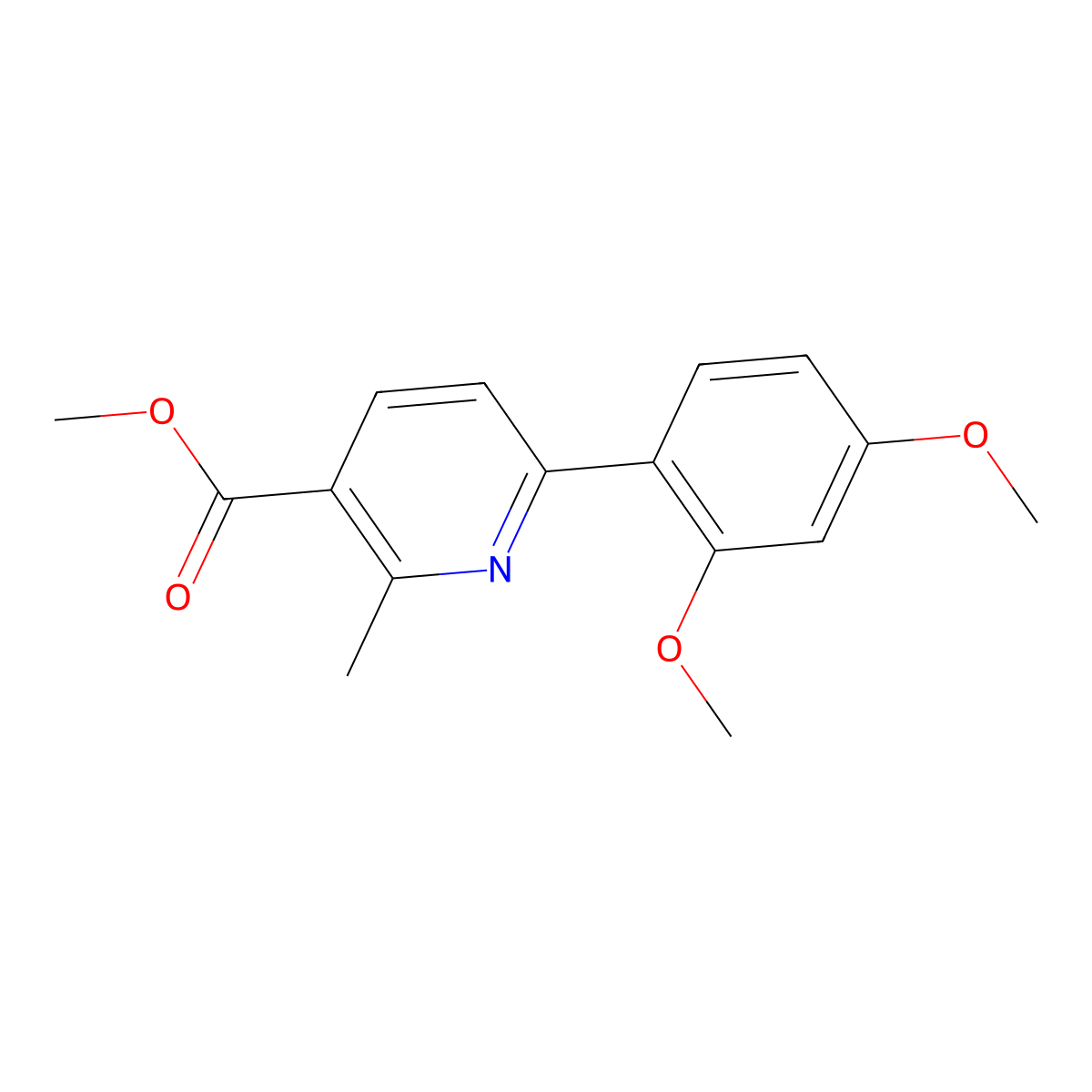 Methyl 6-(2,4-dimethoxyphenyl)-2-methylnicotinate molecular structure, CAS 1447958-35-1