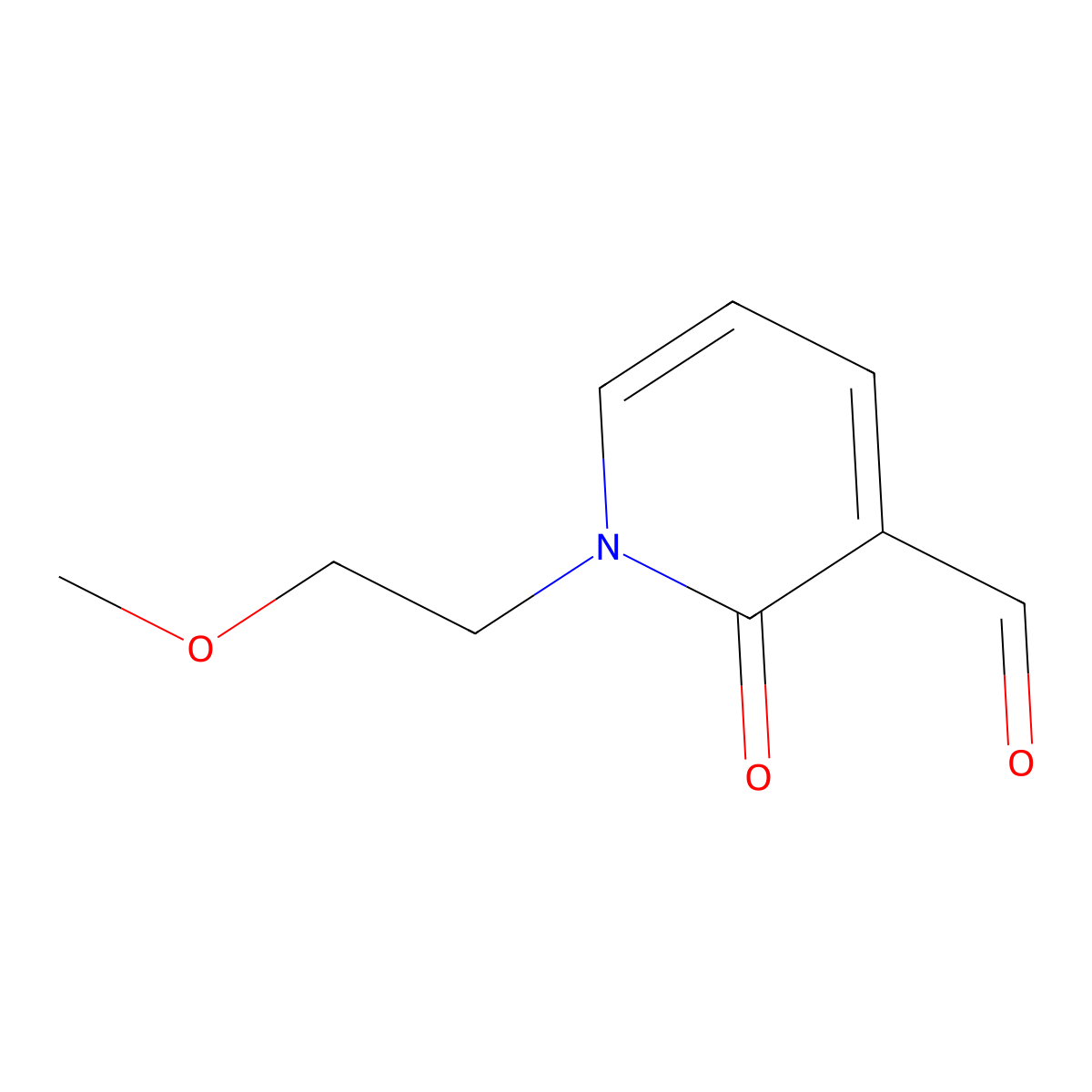 1-(2-Methoxyethyl)-2-oxo-1,2-dihydropyridine-3-carbaldehyde molecular structure, CAS 1447959-07-0