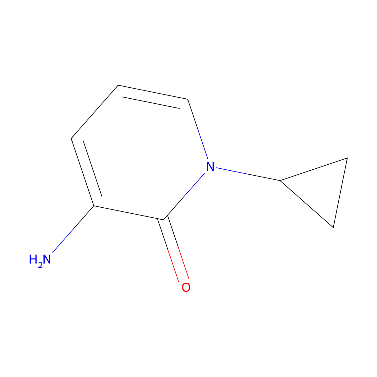 3-Amino-1-cyclopropylpyridin-2(1H)-one molecular structure, CAS 1447960-21-5