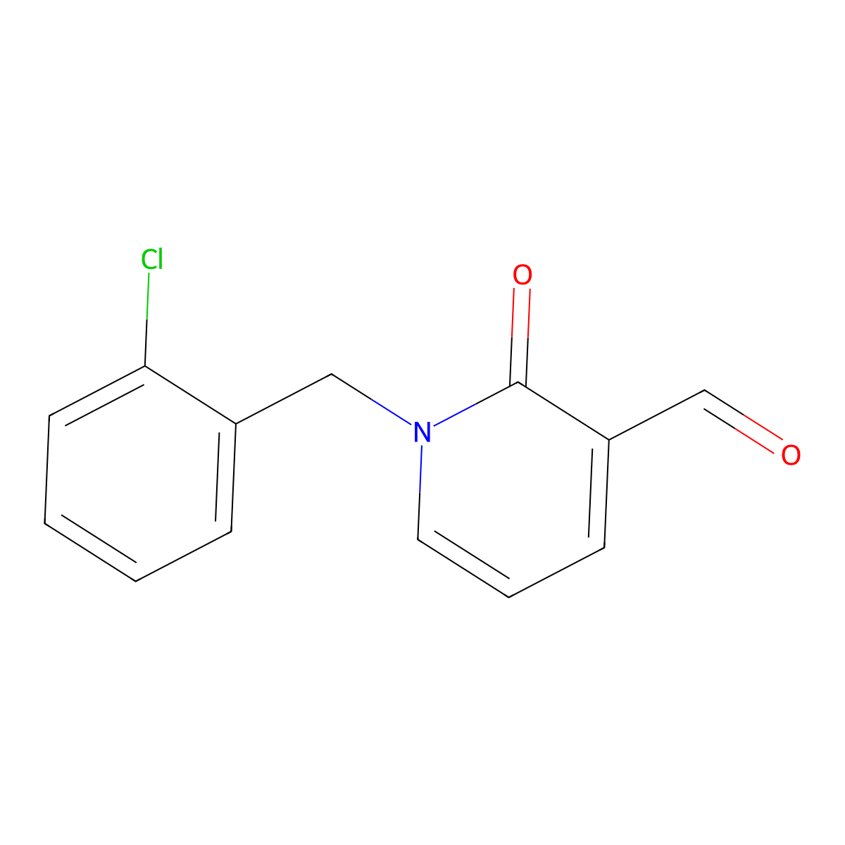 1-(2-Chlorobenzyl)-2-oxo-1,2-dihydropyridine-3-carbaldehyde molecular structure, CAS 1447960-26-0