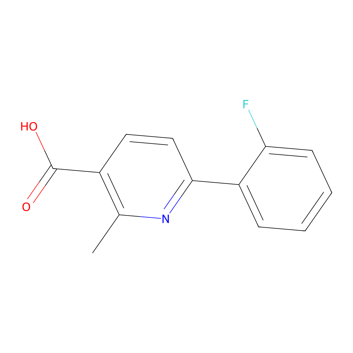 6-(2-Fluorophenyl)-2-methylnicotinic acid molecular structure, CAS 1447960-38-4