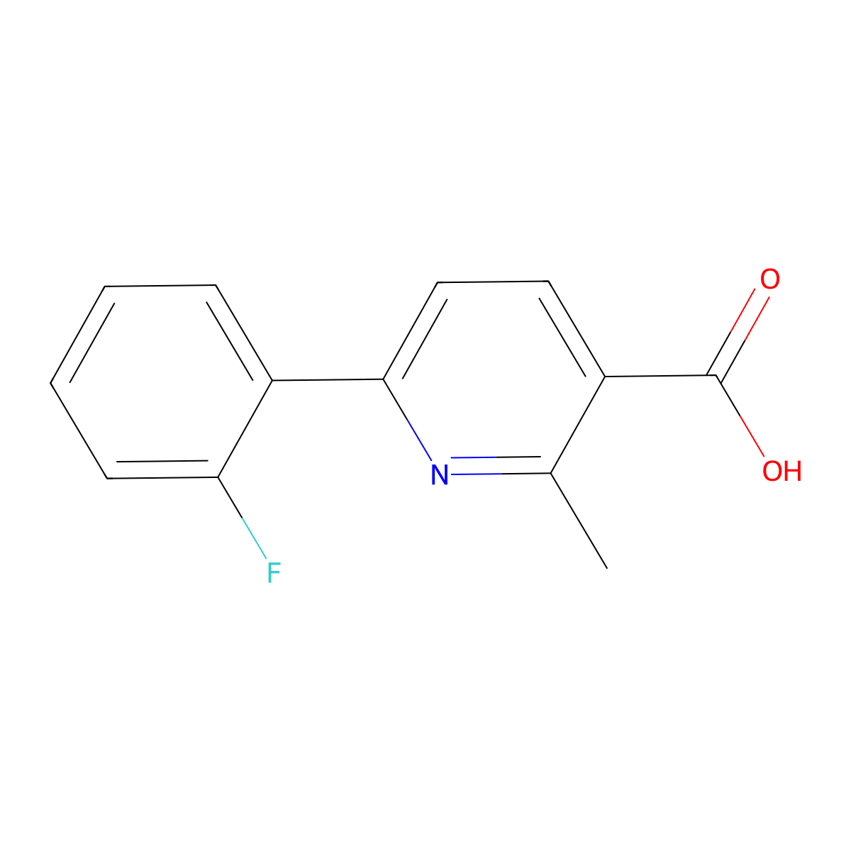 6-(2-Fluorophenyl)-2-methylnicotinic acid molecular structure, CAS 1447960-38-4