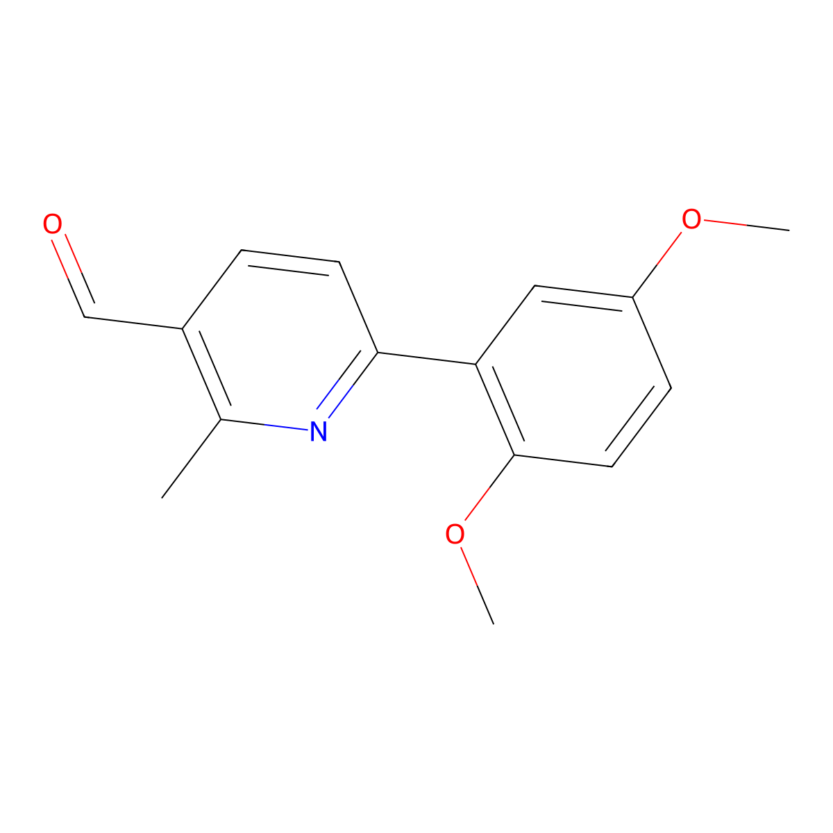 6-(2,5-Dimethoxyphenyl)-2-methylnicotinaldehyde molecular structure, CAS 1447960-39-5