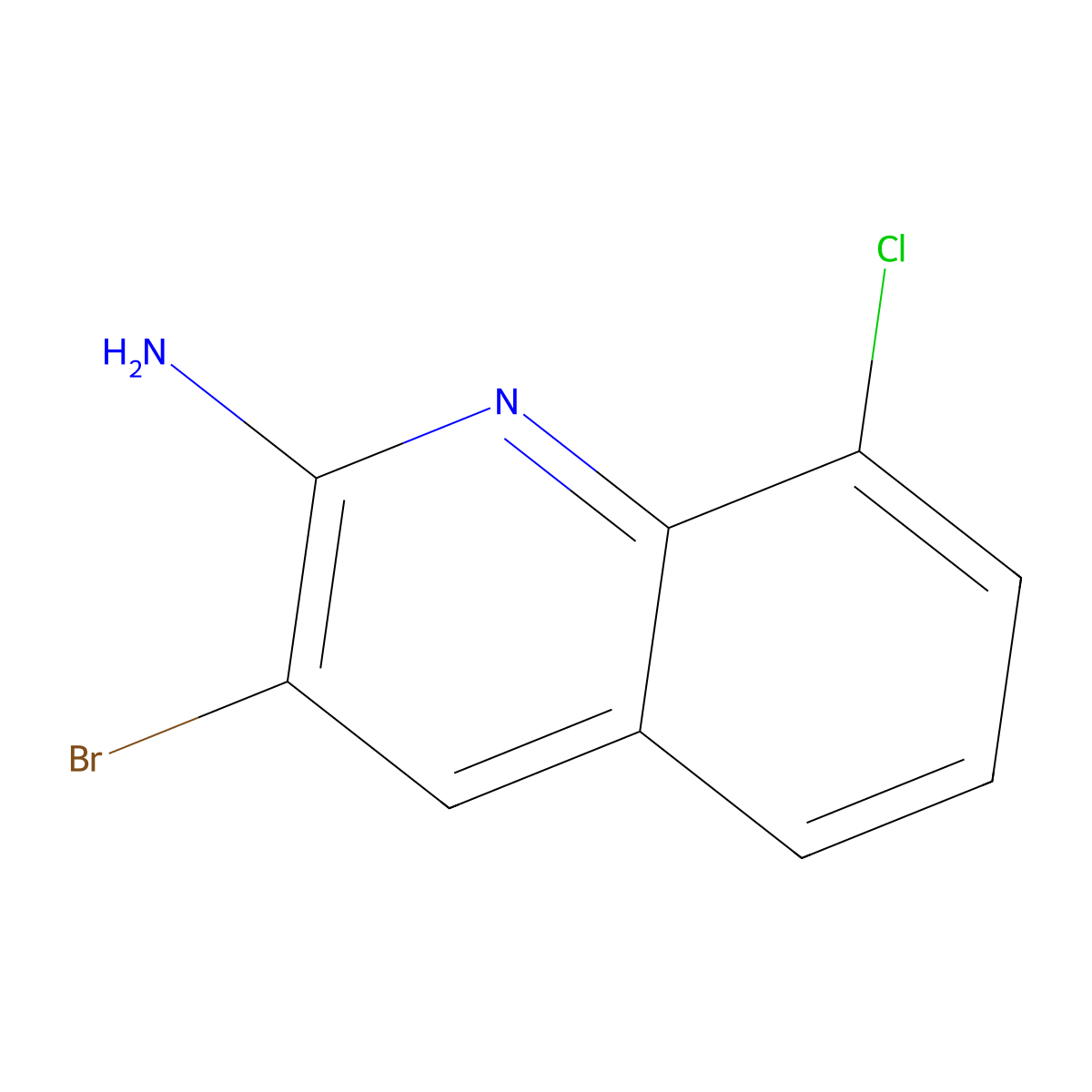 3-Bromo-8-chloroquinolin-2-amine molecular structure, CAS 1447960-43-1