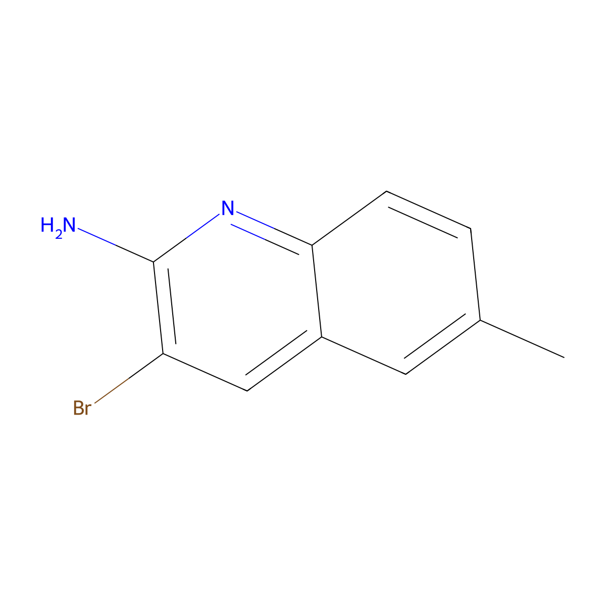 3-Bromo-6-methylquinolin-2-amine molecular structure, CAS 1447961-75-2