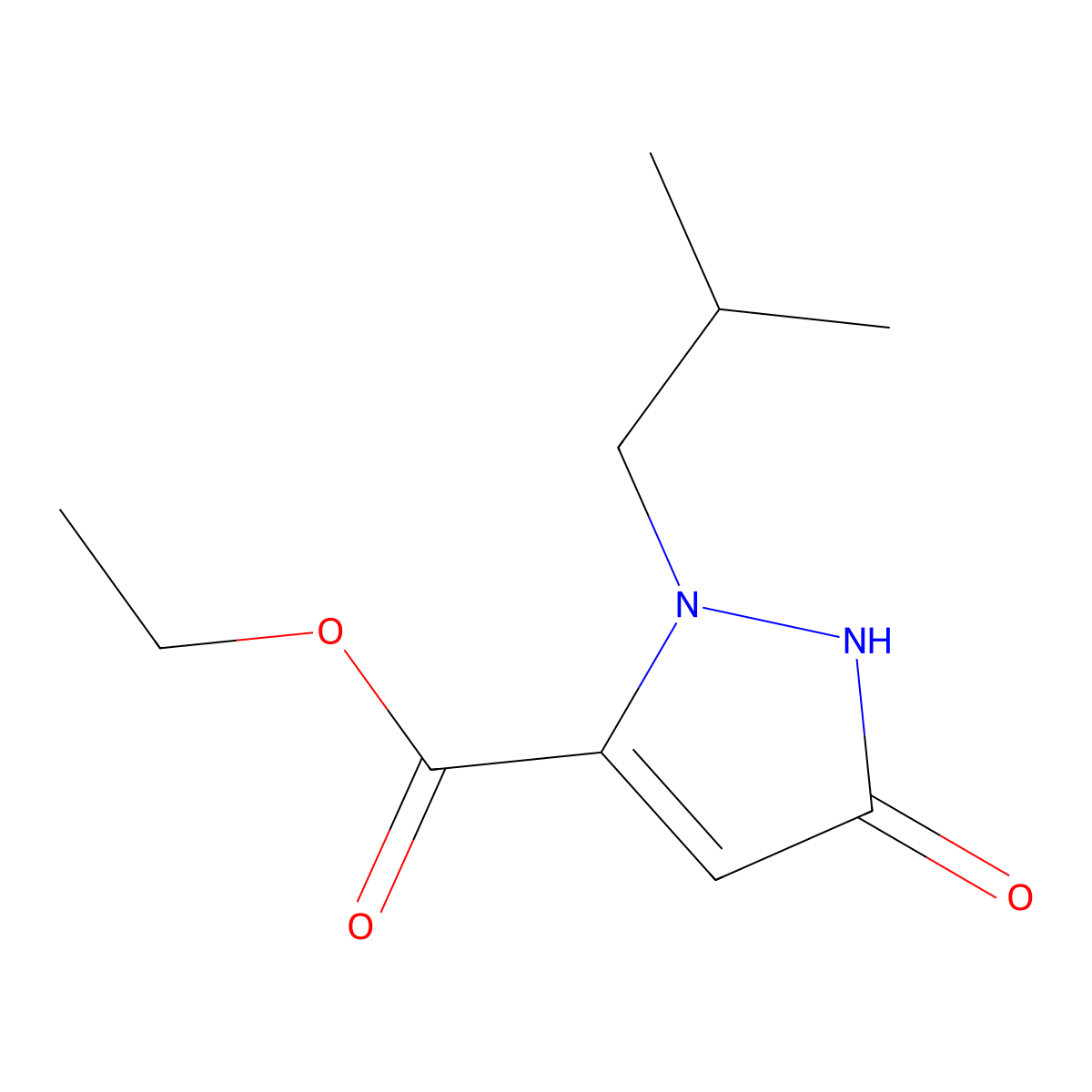 Ethyl 3-hydroxy-1-isobutyl-1H-pyrazole-5-carboxylate molecular structure, CAS 1447962-10-8
