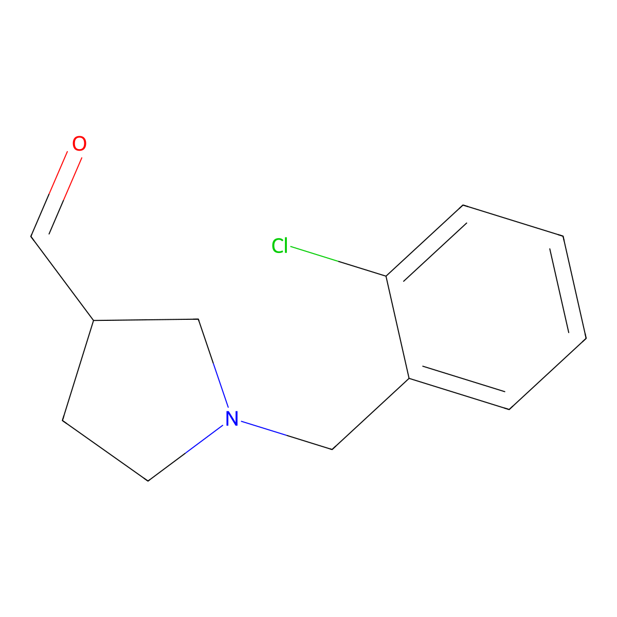 1-(2-Chlorobenzyl)pyrrolidine-3-carbaldehyde molecular structure, CAS 1447962-27-7