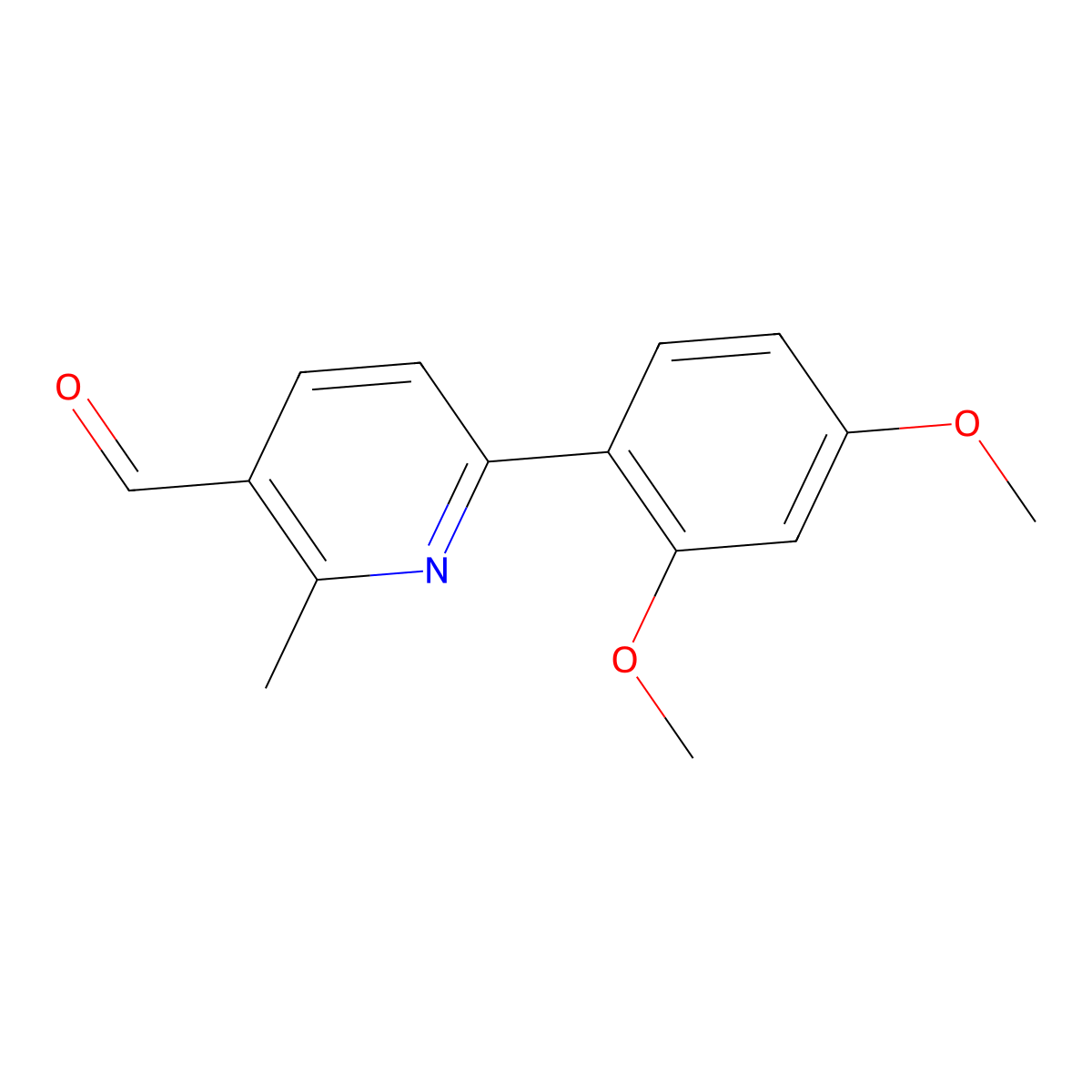 6-(2,4-Dimethoxyphenyl)-2-methylnicotinaldehyde molecular structure, CAS 1447962-31-3