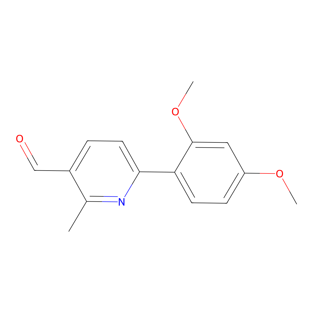 6-(2,4-Dimethoxyphenyl)-2-methylnicotinaldehyde molecular structure, CAS 1447962-31-3