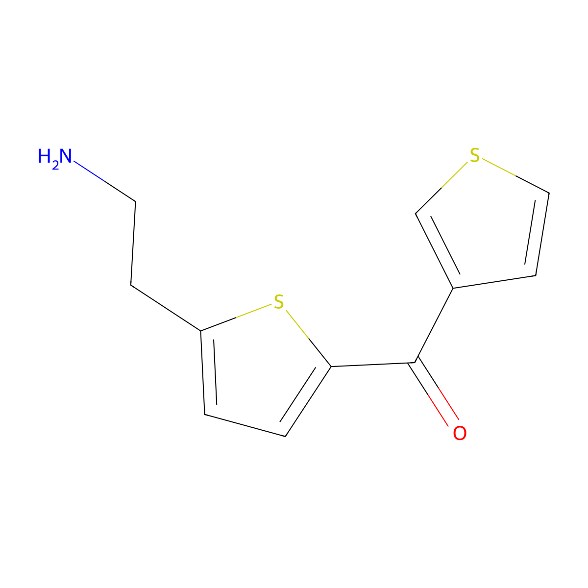 2-[5-(Thiophene-3-carbonyl)thiophen-2-yl]ethan-1-amine molecular structure, CAS 1447963-32-7