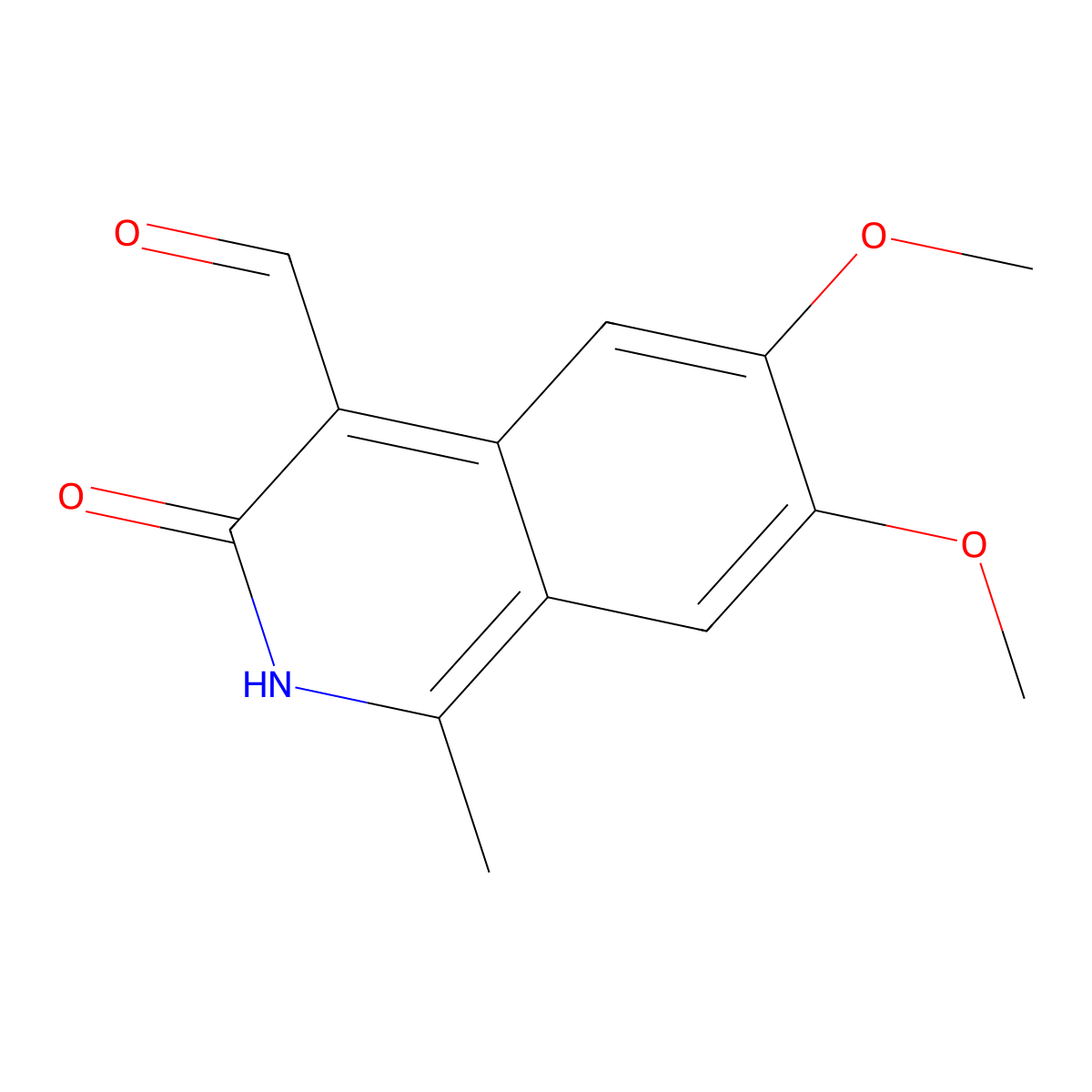 3-Hydroxy-6,7-dimethoxy-1-methylisoquinoline-4-carbaldehyde molecular structure, CAS 1447963-47-4