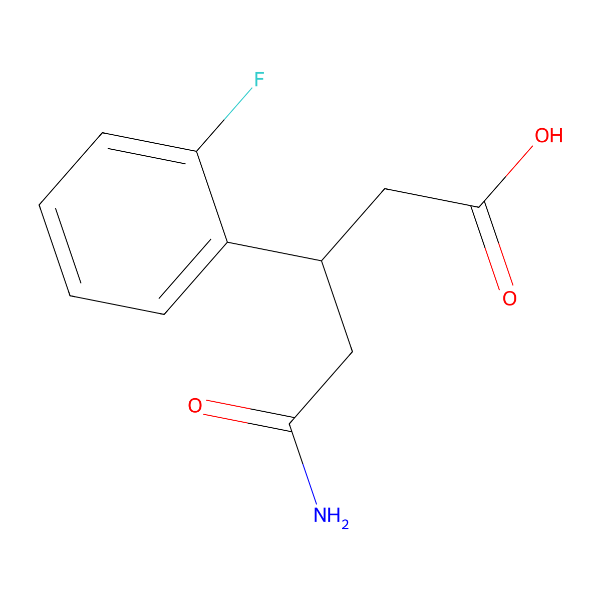5-Amino-3-(2-fluorophenyl)-5-oxopentanoic acid molecular structure, CAS 1447964-53-5