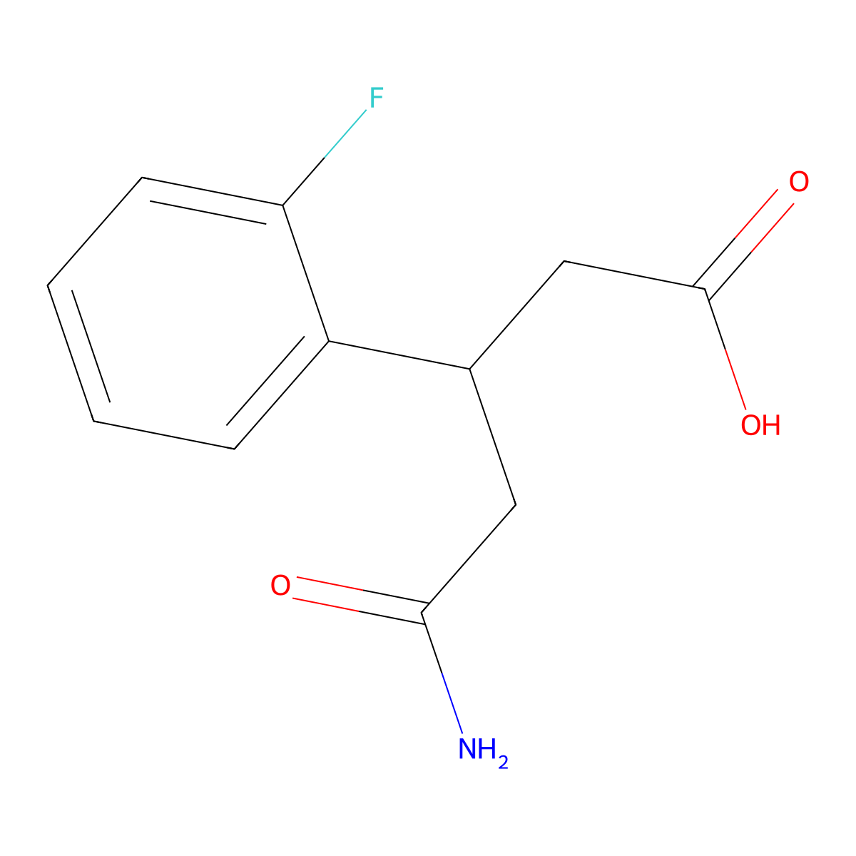 5-Amino-3-(2-fluorophenyl)-5-oxopentanoic acid molecular structure, CAS 1447964-53-5