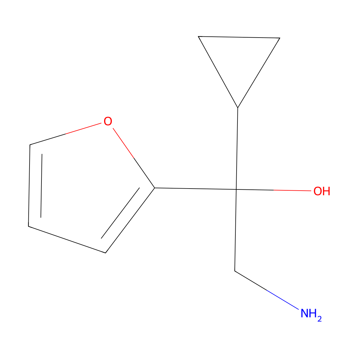 2-Amino-1-cyclopropyl-1-(2-furyl)ethanol molecular structure, CAS 1447964-61-5