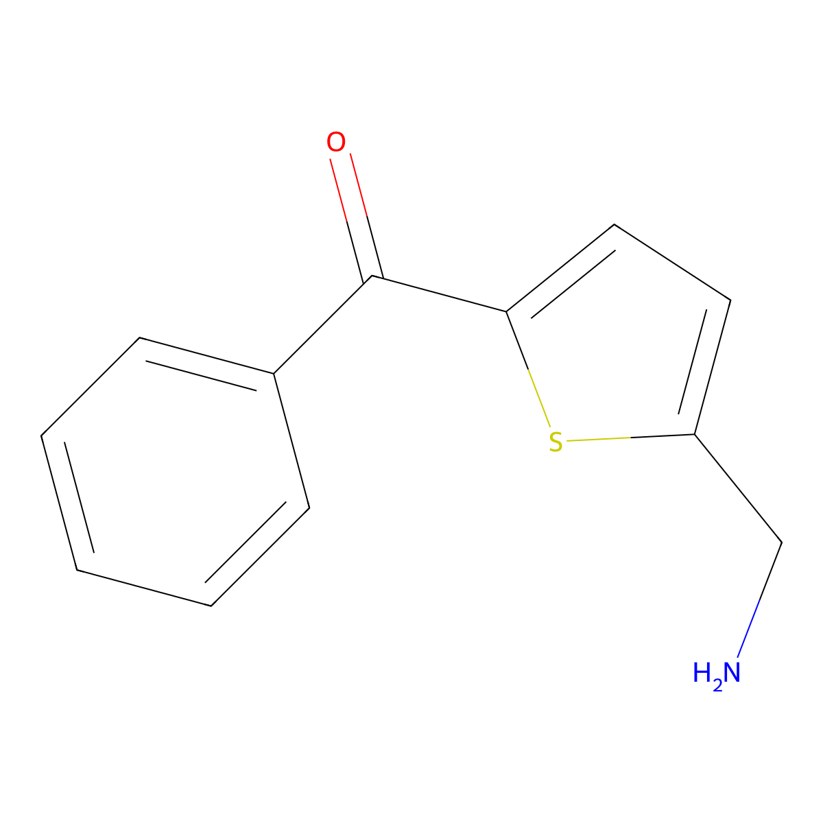 (5-Benzoylthiophen-2-yl)methanamine molecular structure, CAS 1447964-62-6