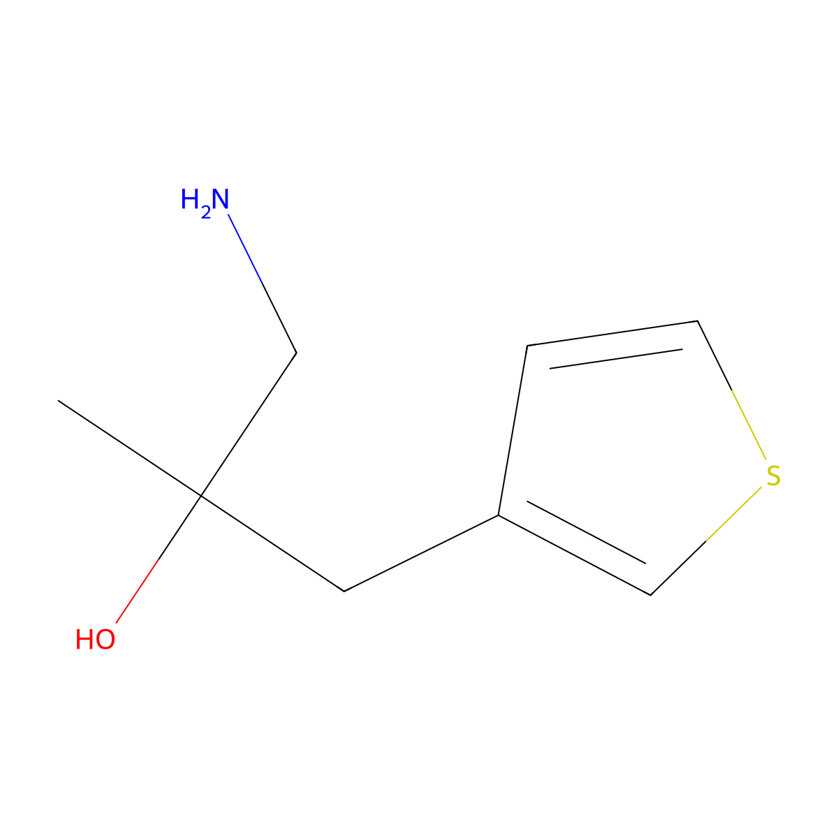1-Amino-2-methyl-3-(3-thienyl)propan-2-ol molecular structure, CAS 1447964-76-2