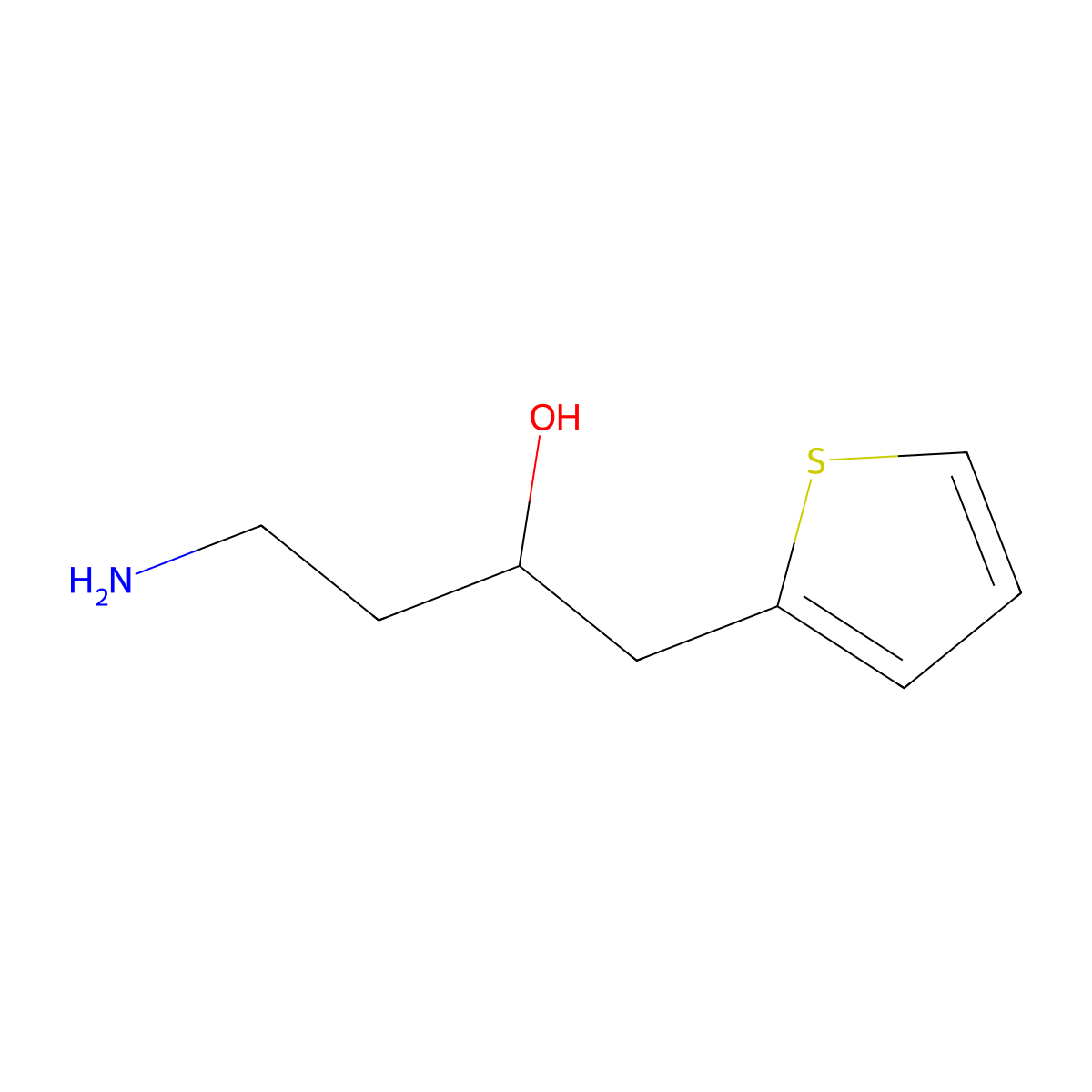 4-Amino-1-(2-thienyl)butan-2-ol molecular structure, CAS 1447964-92-2