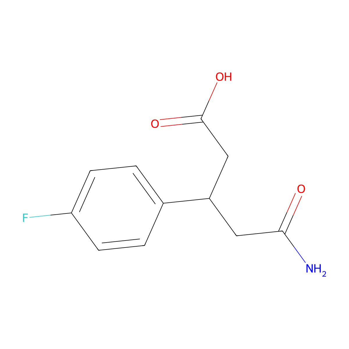 5-Amino-3-(4-fluorophenyl)-5-oxopentanoic acid molecular structure, CAS 1447964-93-3