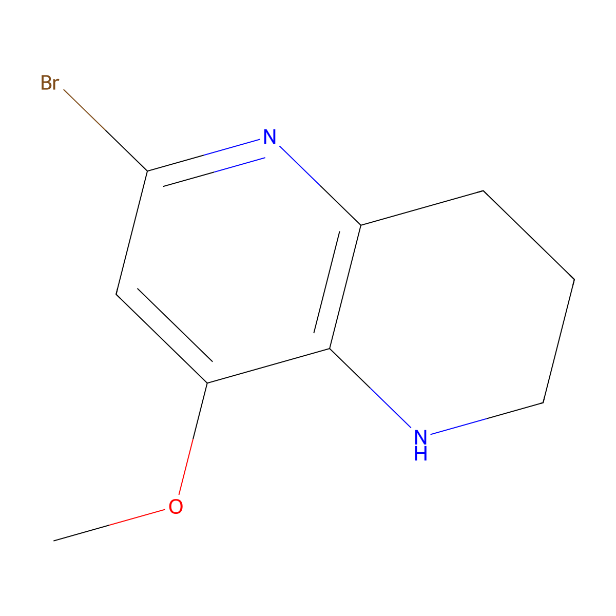 6-Bromo-8-methoxy-1,2,3,4-tetrahydro-1,5-naphthyridine molecular structure, CAS 1447965-79-8