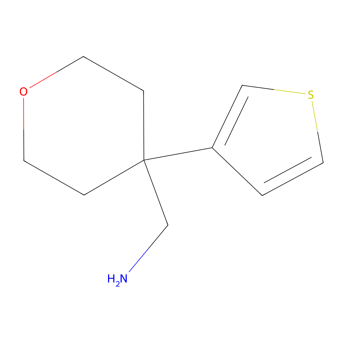 {[4-(3-thienyl)tetrahydro-2H-pyran-4-yl]methyl}amine molecular structure, CAS 1447965-82-3