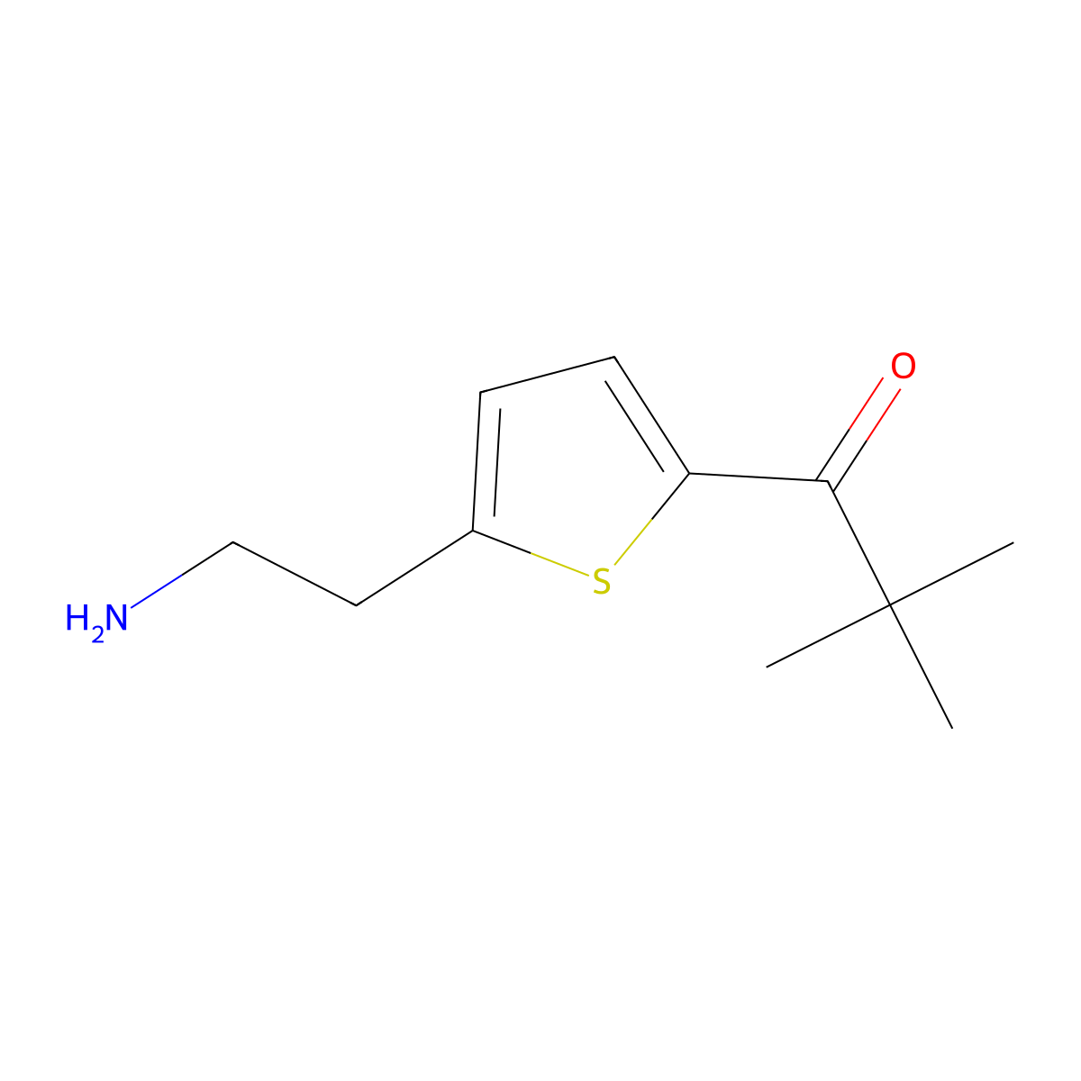1-[5-(2-Aminoethyl)thiophen-2-yl]-2,2-dimethylpropan-1-one molecular structure, CAS 1447965-98-1