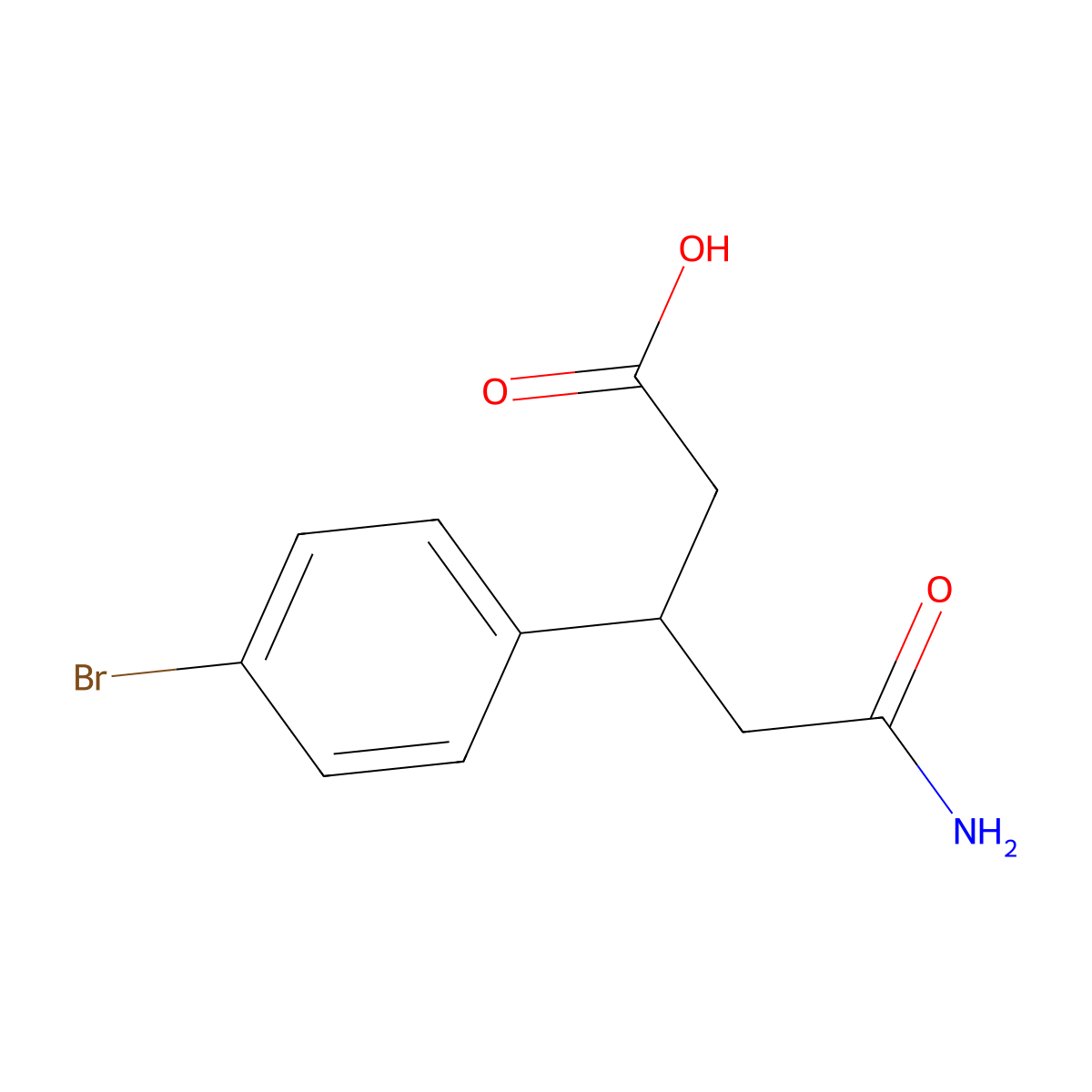 5-Amino-3-(4-bromophenyl)-5-oxopentanoic acid molecular structure, CAS 1447965-99-2