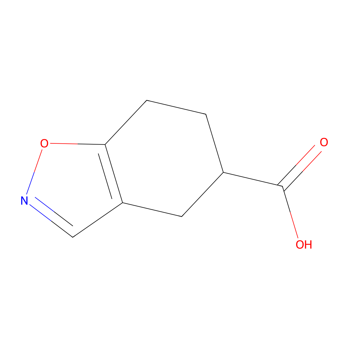 4,5,6,7-Tetrahydro-1,2-benzisoxazole-5-carboxylic acid molecular structure, CAS 1447966-11-1