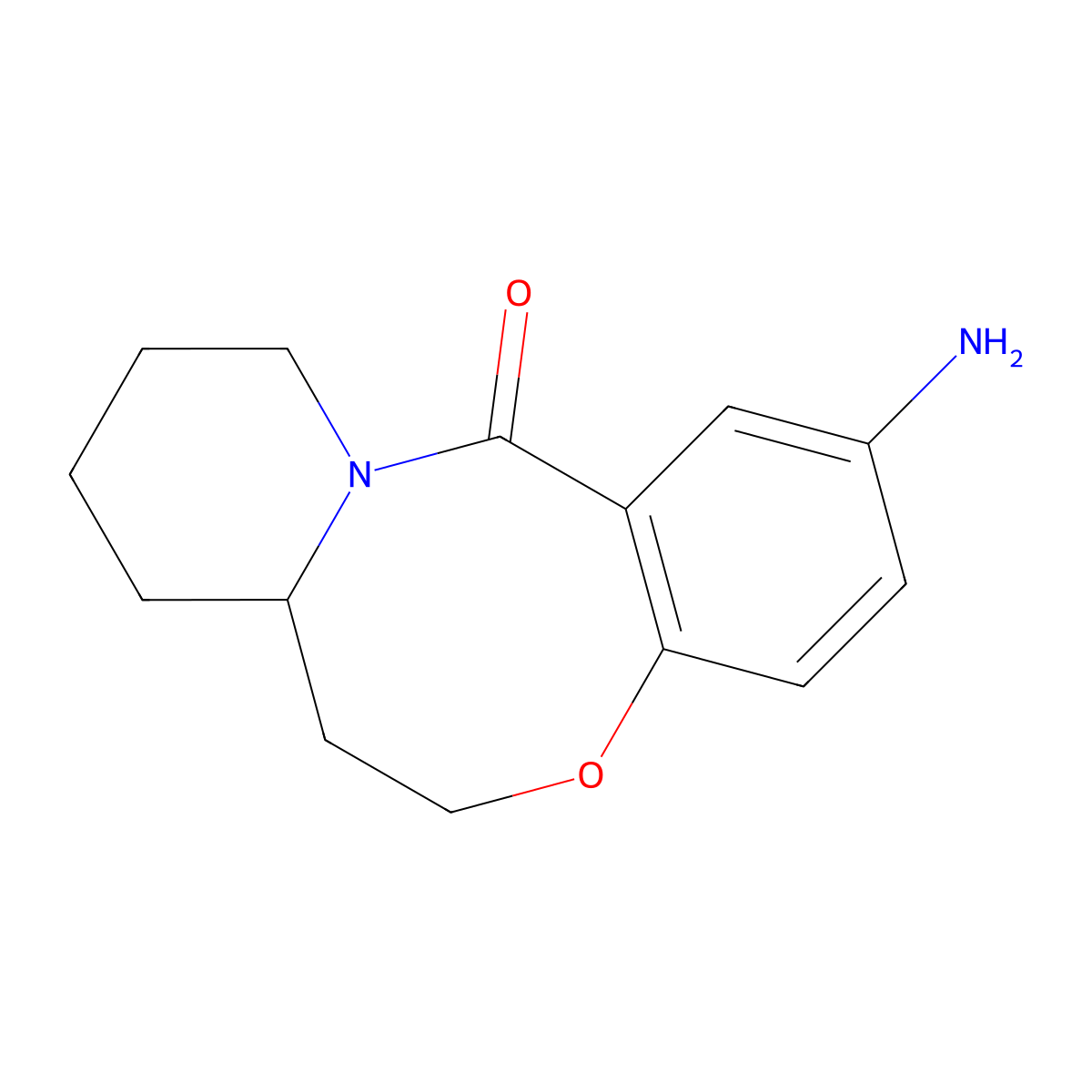 2-amino-7,7a,8,9,10,11-hexahydro-6H,13H-pyrido[2,1-d][1,5]benzoxazocin-13-one molecular structure, CAS 1447966-98-4