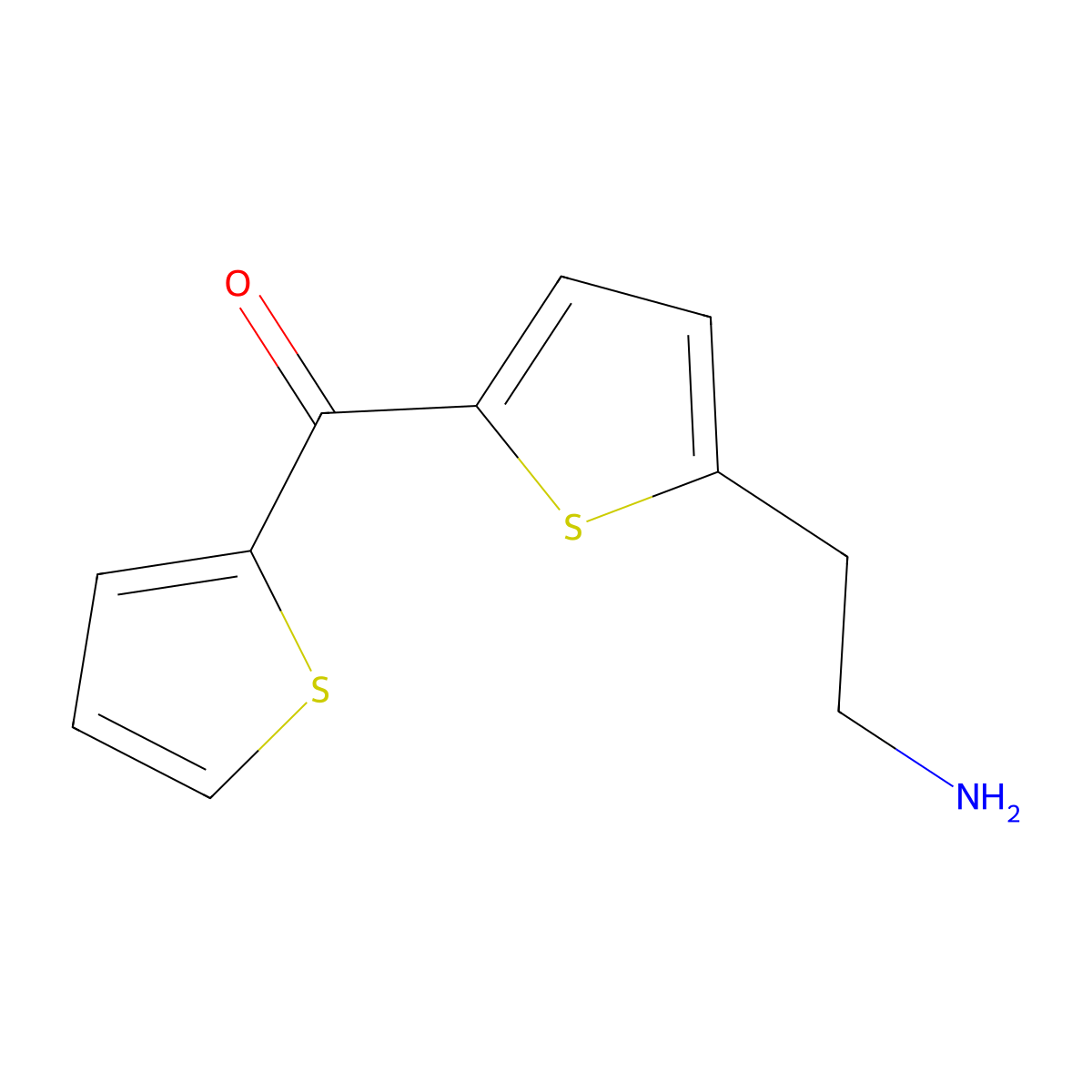 2-[5-(Thiophene-2-carbonyl)thiophen-2-yl]ethan-1-amine molecular structure, CAS 1447966-99-5