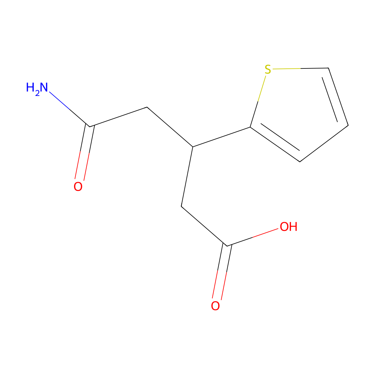 5-Amino-5-oxo-3-(2-thienyl)pentanoic acid molecular structure, CAS 1447967-00-1