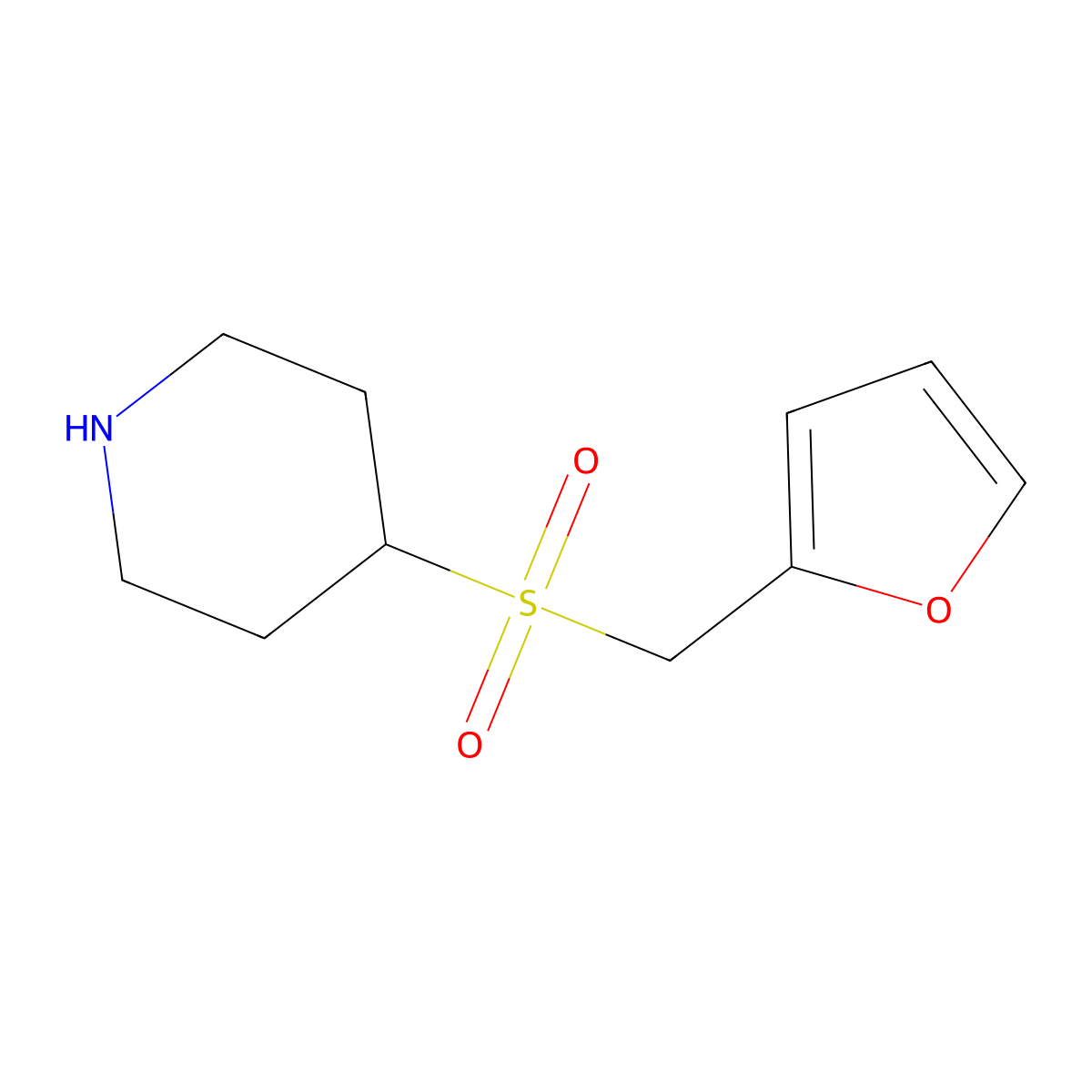 4-[(Furan-2-yl)methanesulfonyl]piperidine molecular structure, CAS 1447967-01-2