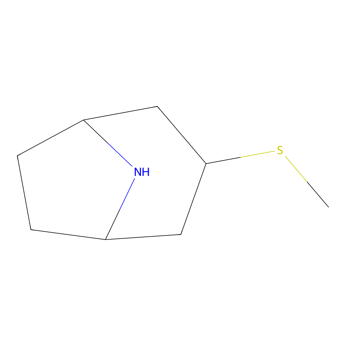 3-(Methylsulfanyl)-8-azabicyclo[3.2.1]octane molecular structure, CAS 1447967-03-4