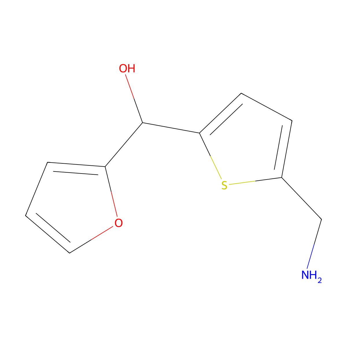 [5-(Aminomethyl)thiophen-2-yl](furan-2-yl)methanol molecular structure, CAS 1447967-04-5