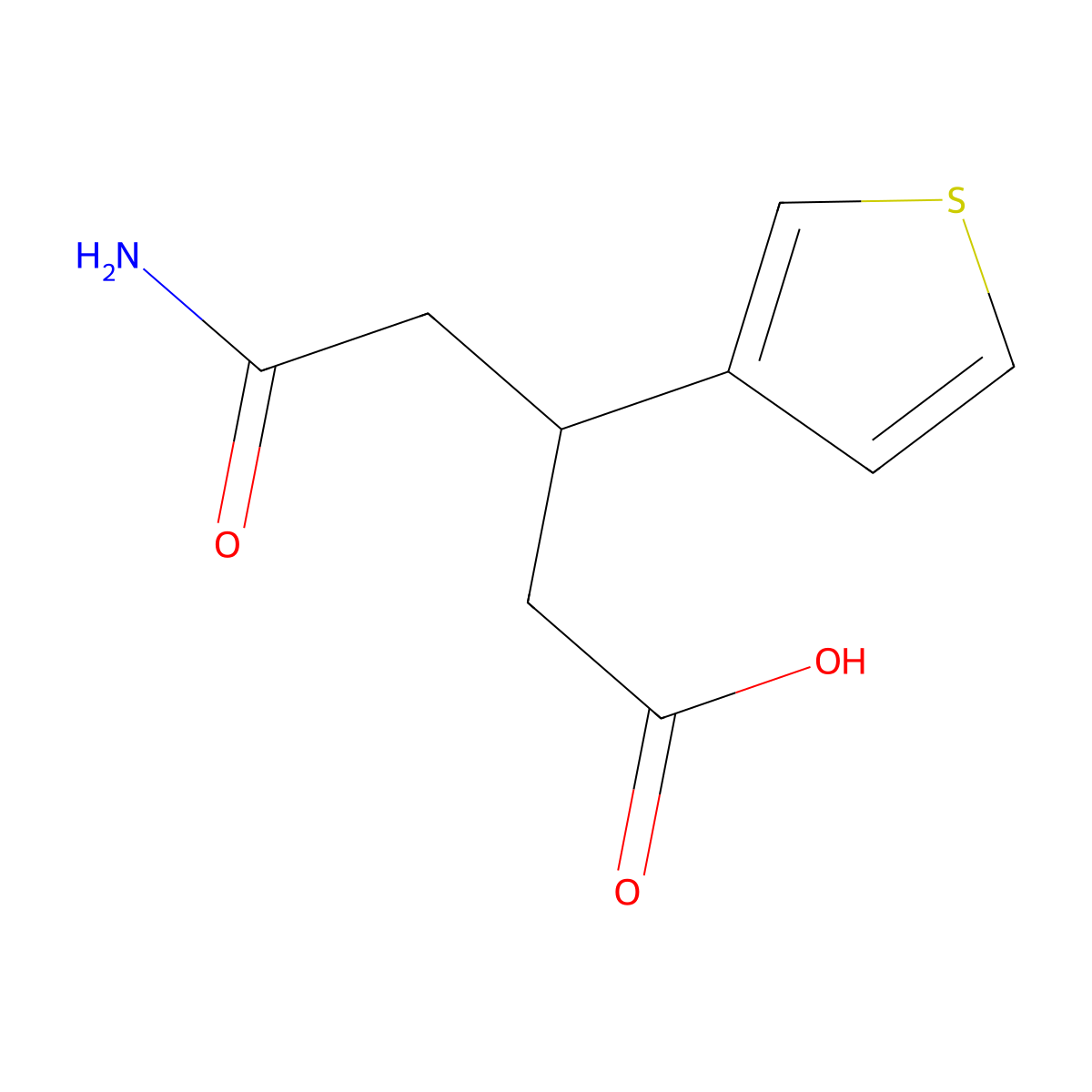 5-Amino-5-oxo-3-(3-thienyl)pentanoic acid molecular structure, CAS 1447967-08-9