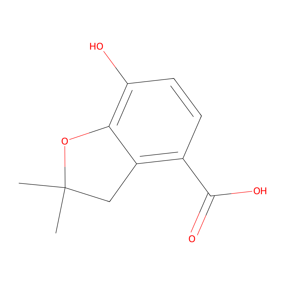 7-Hydroxy-2,2-dimethyl-2,3-dihydro-1-benzofuran-4-carboxylic acid molecular structure, CAS 1447967-10-3