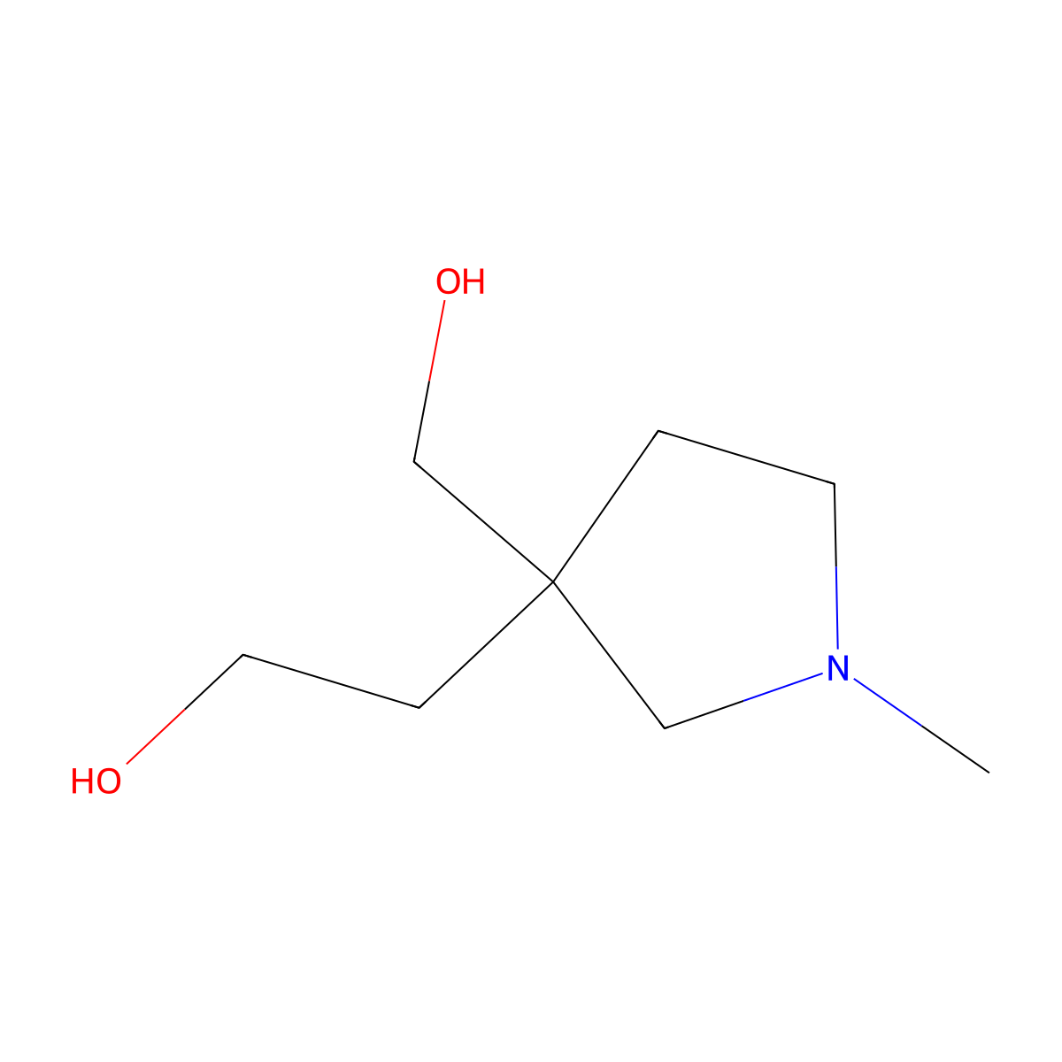2-[3-(Hydroxymethyl)-1-methylpyrrolidin-3-yl]ethanol molecular structure, CAS 1447967-14-7
