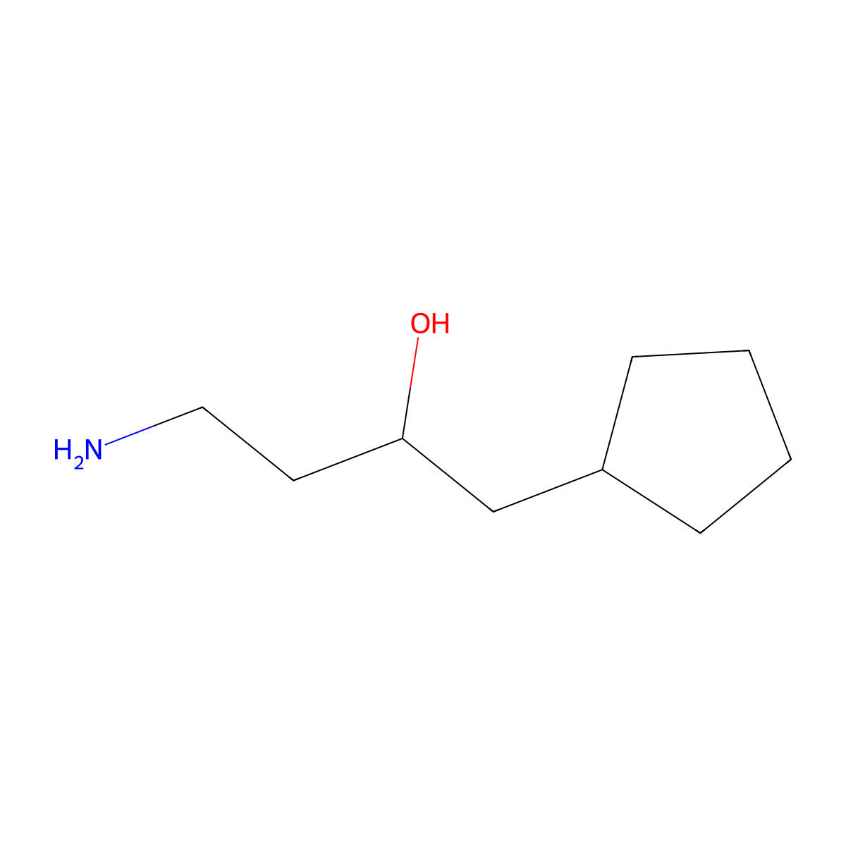 4-Amino-1-cyclopentylbutan-2-ol molecular structure, CAS 1447967-16-9