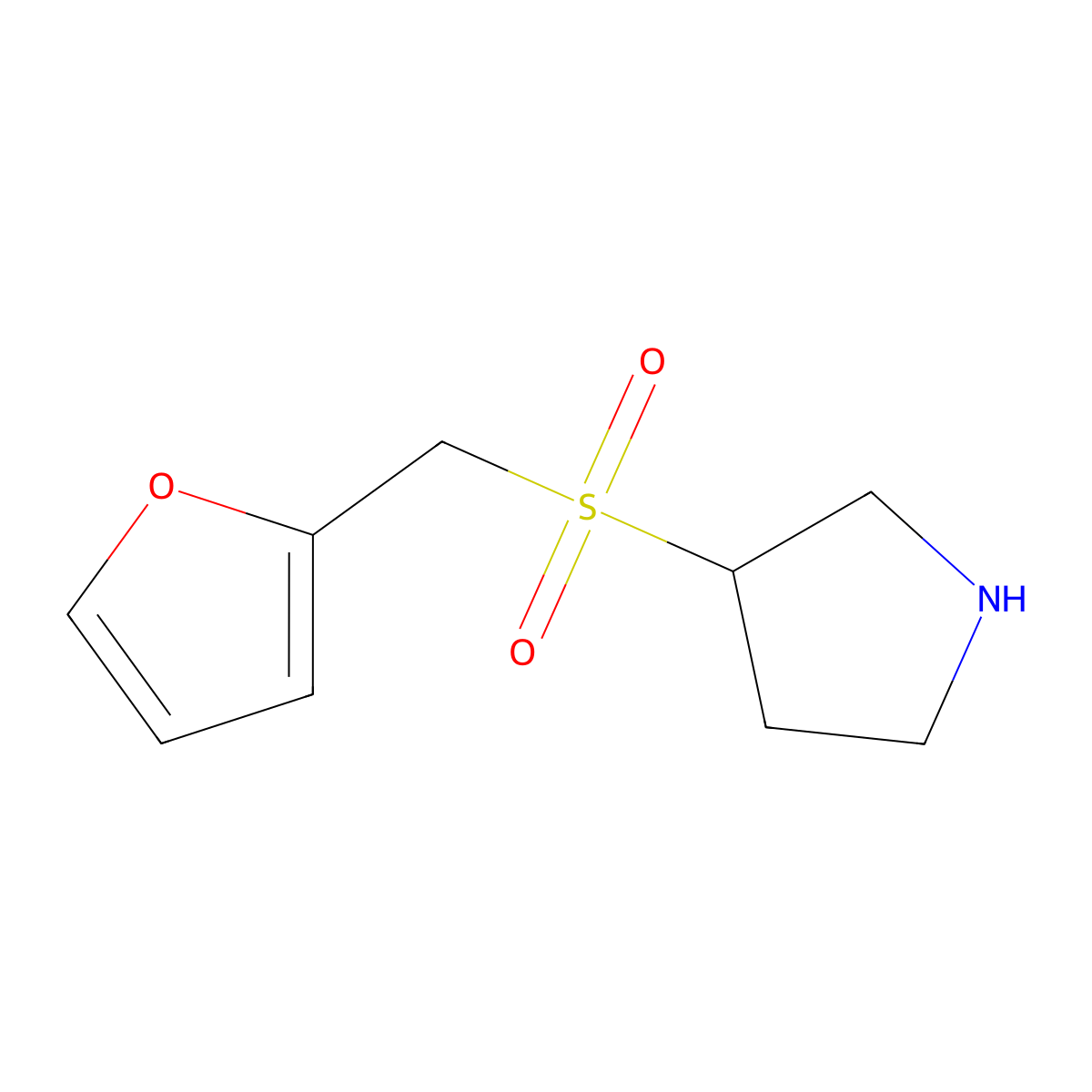 3-[(2-Furylmethyl)sulfonyl]pyrrolidine molecular structure, CAS 1447967-25-0