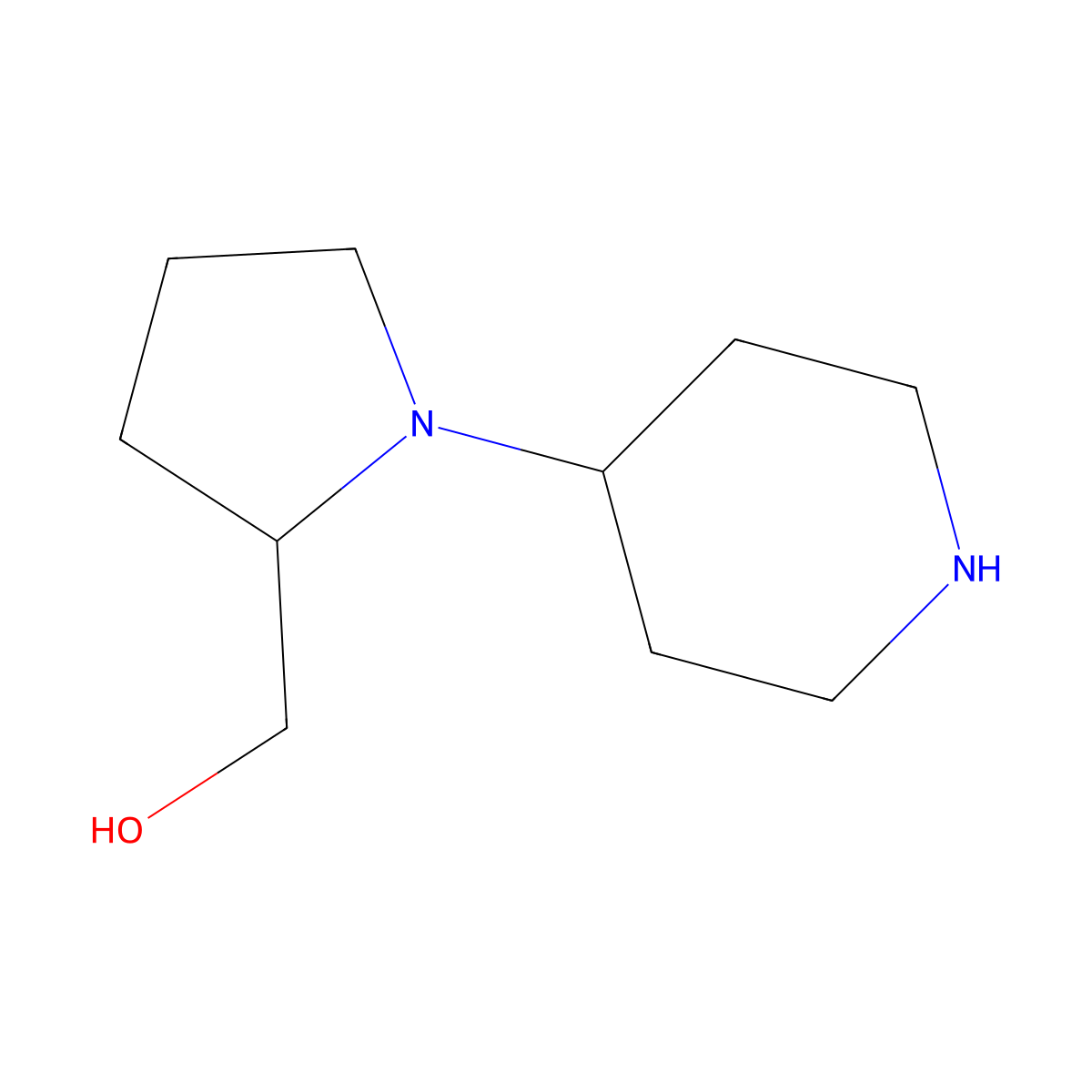 [1-(Piperidin-4-yl)pyrrolidin-2-yl]methanol molecular structure, CAS 1447967-30-7
