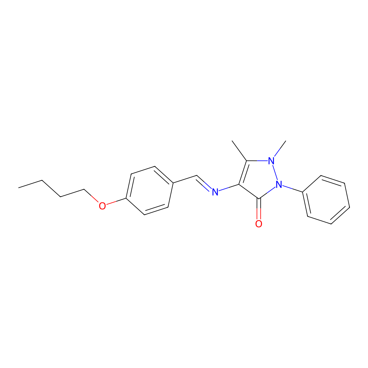 (E)-4-((4-butoxybenzylidene)amino)-1,5-dimethyl-2-phenyl-1H-pyrazol-3(2H)-one molecular structure, CAS 1447968-75-3