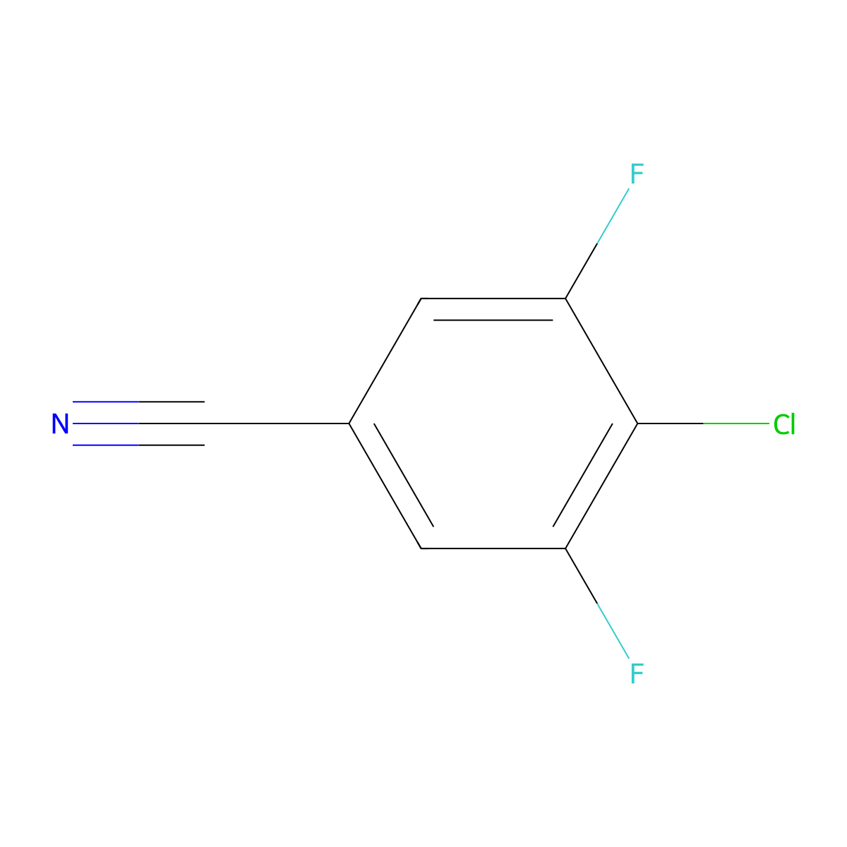 4-Chloro-3,5-difluorobenzonitrile molecular structure, CAS 144797-57-9