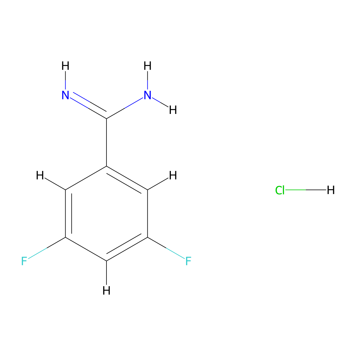 3,5-Difluorobenzene-1-carboximidamide hydrochloride molecular structure, CAS 144797-68-2