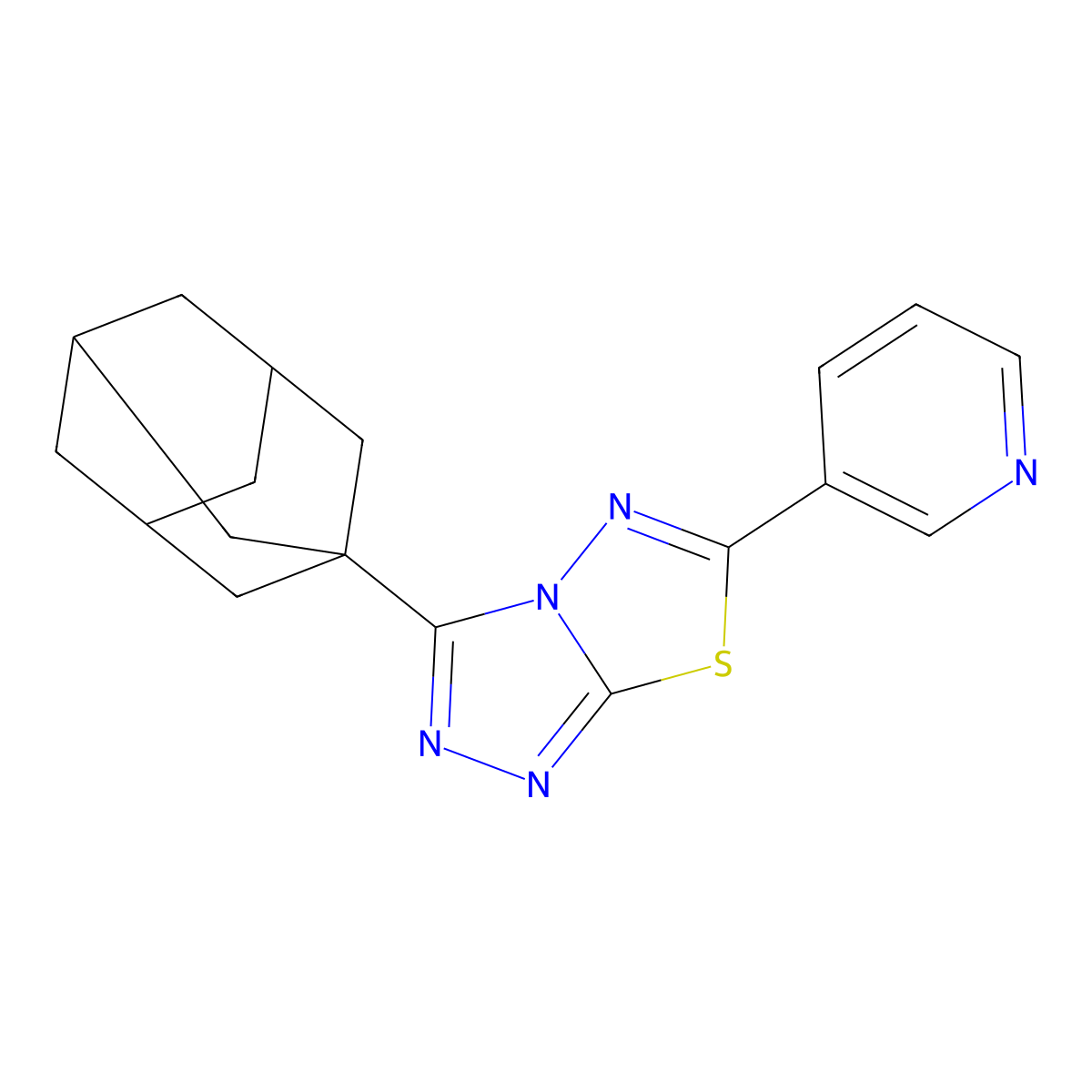 3-(1-Adamantyl)-6-(3-pyridinyl)[1,2,4]triazolo[3,4-b][1,3,4]thiadiazole molecular structure, CAS 1447972-53-3