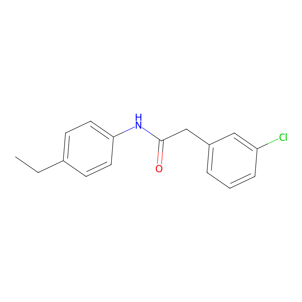 2-(3-chlorophenyl)-N-(4-ethylphenyl)acetamide molecular structure, CAS 1447972-71-5