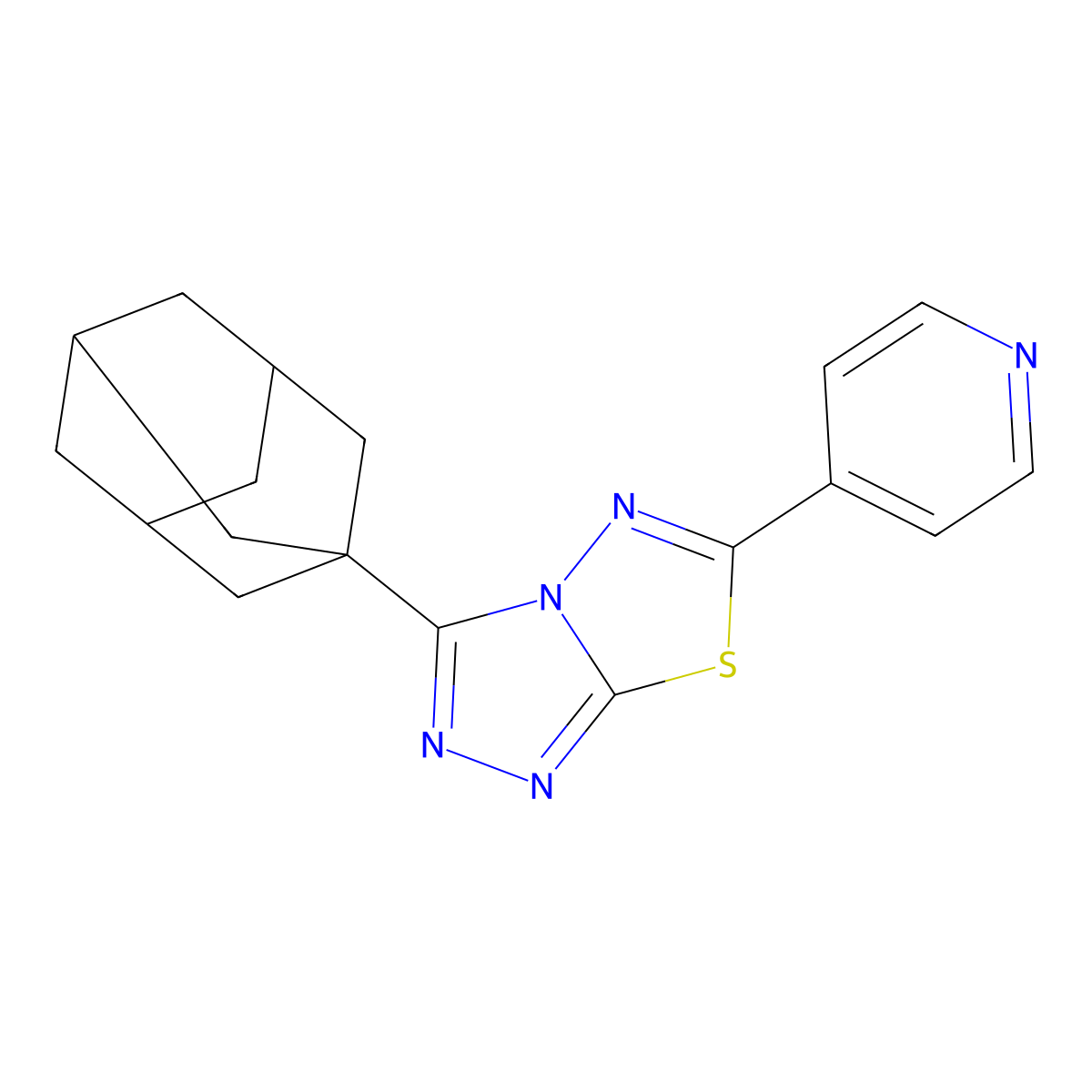 3-(1-Adamantyl)-6-(4-pyridinyl)[1,2,4]triazolo[3,4-b][1,3,4]thiadiazole molecular structure, CAS 1447973-29-6