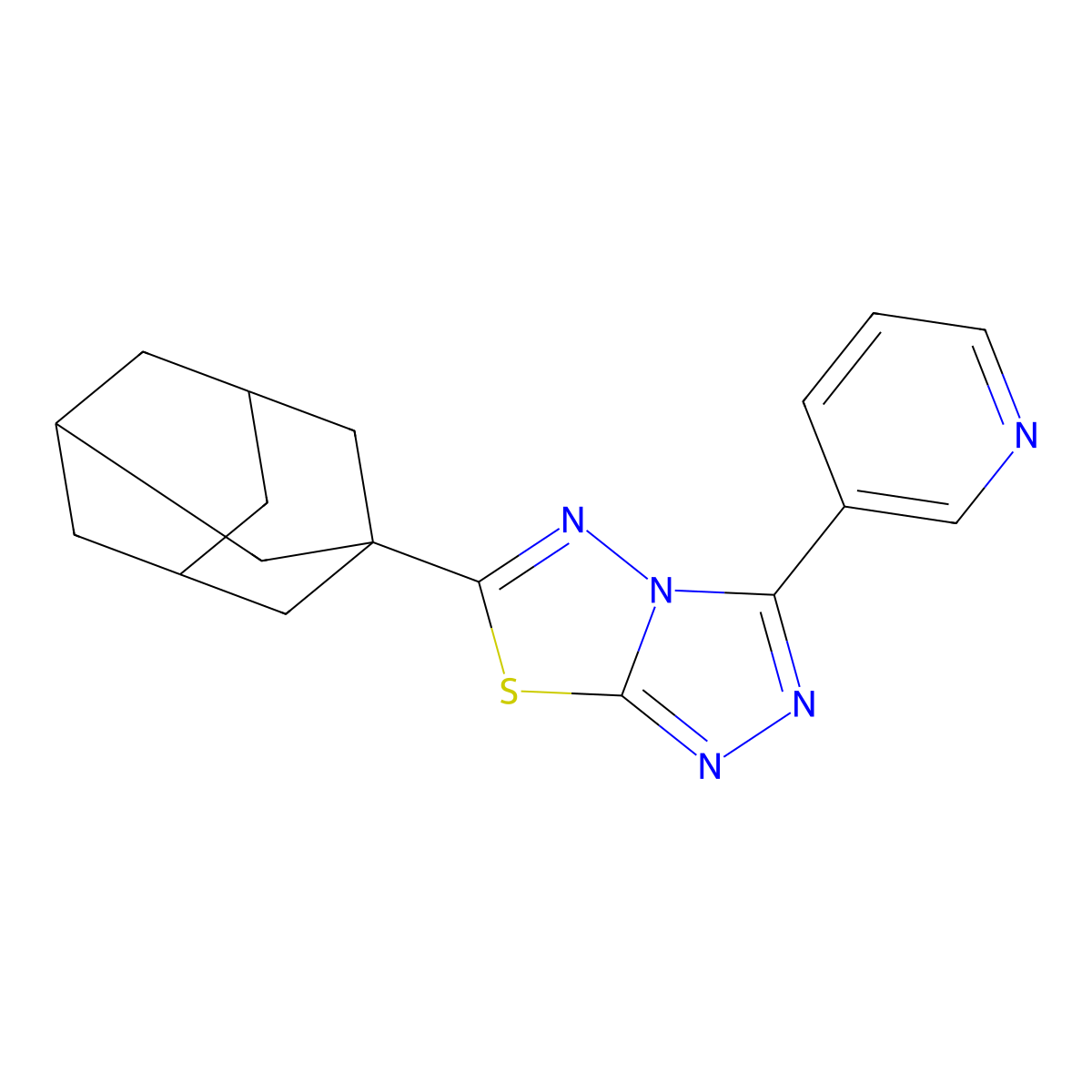 6-(1-Adamantyl)-3-(3-pyridinyl)[1,2,4]triazolo[3,4-b][1,3,4]thiadiazole molecular structure, CAS 1447973-31-0