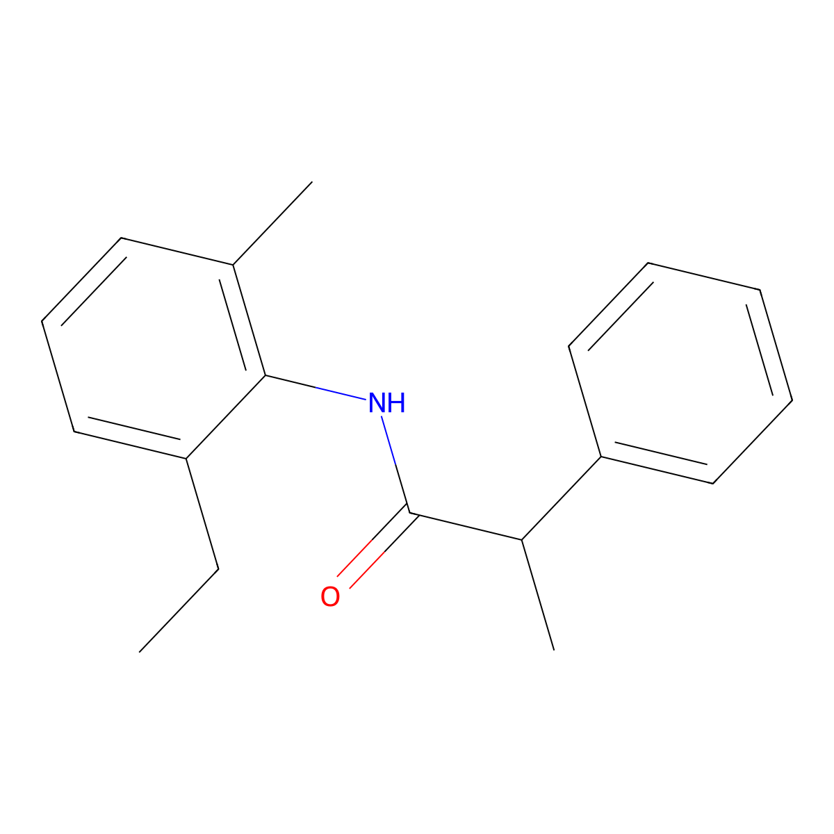 N-(2-ethyl-6-methylphenyl)-2-phenylpropanamide molecular structure, CAS 1447973-35-4