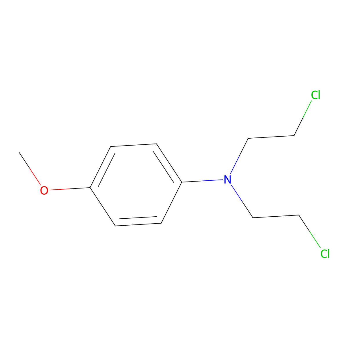 N,N-Bis(2-chloroethyl)-4-methoxybenzenamine molecular structure, CAS 1448-52-8